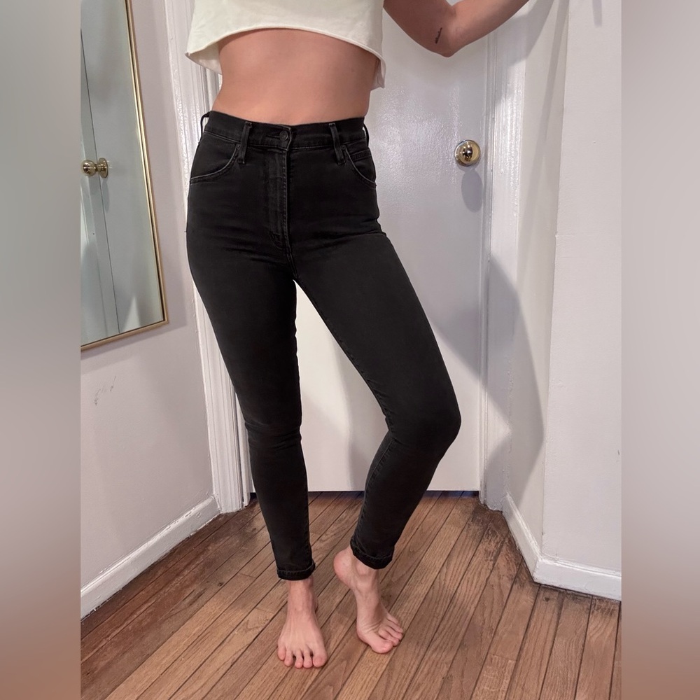 Citizens Of Humanity Uber High Rise “Chrissy” Black Stretchy Jeans